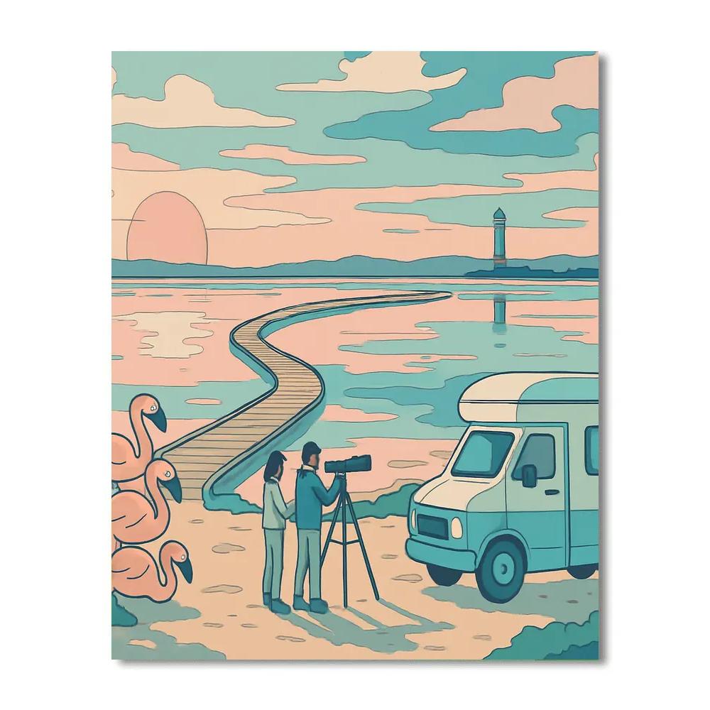 Spain Inspired Salt Flats Stargazer Caravan Numbered painting kits