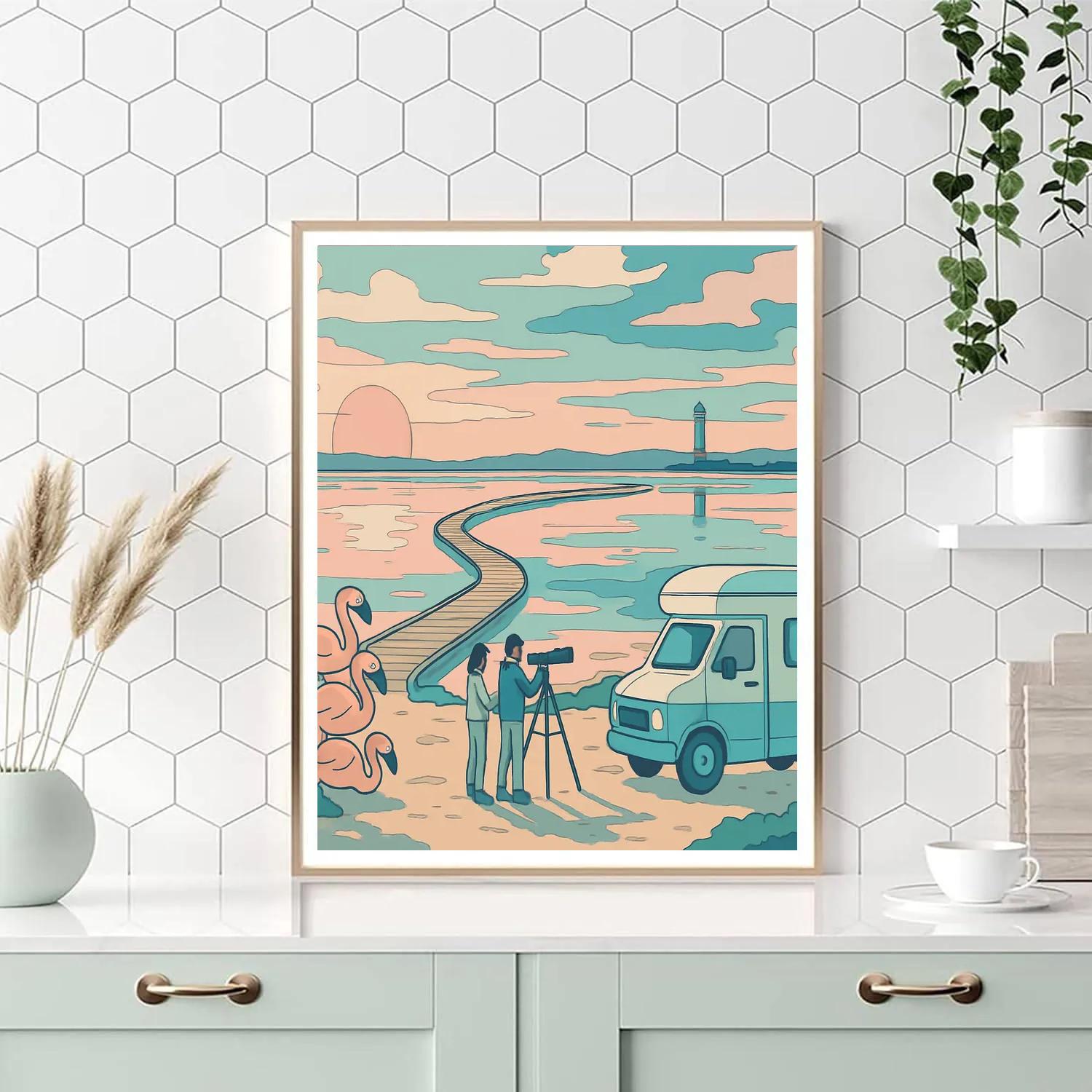 Spain Inspired Salt Flats Stargazer Caravan Numbered painting kits