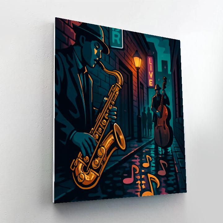 Afterhours Neon Alley Jazz Session Number painting