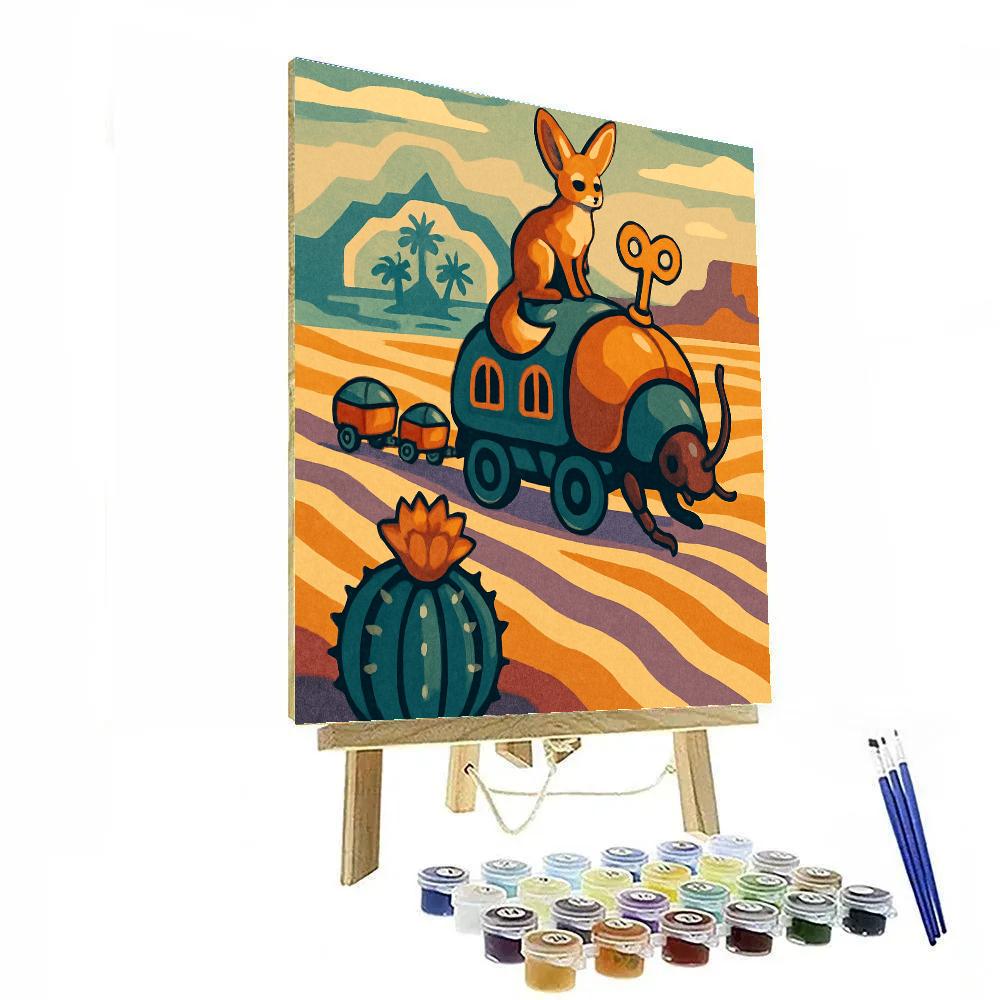 Clockwork Mirage Desert Caravan paint by numbers