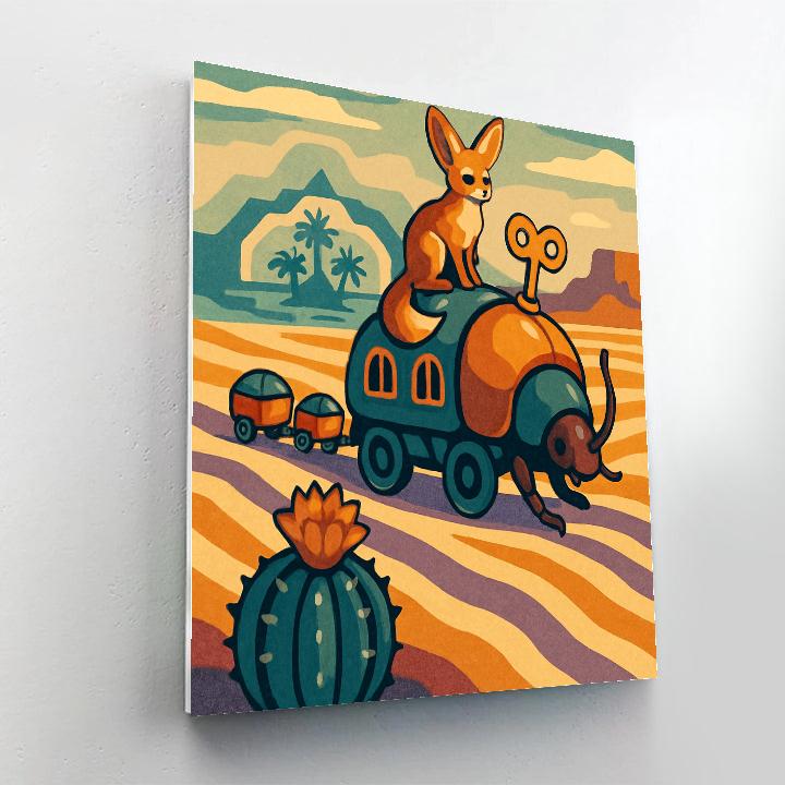 Clockwork Mirage Desert Caravan paint by numbers