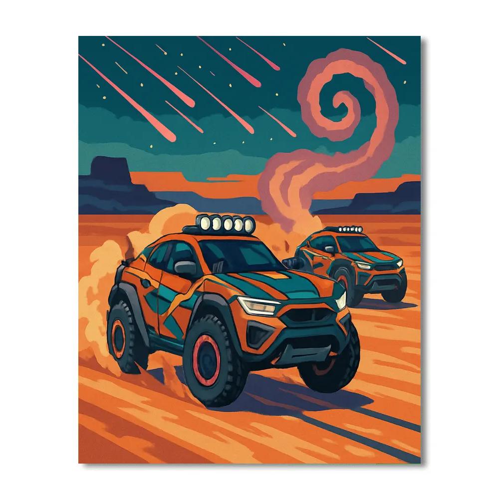 Desert Meteor Rally Cars Paint by numbers kits
