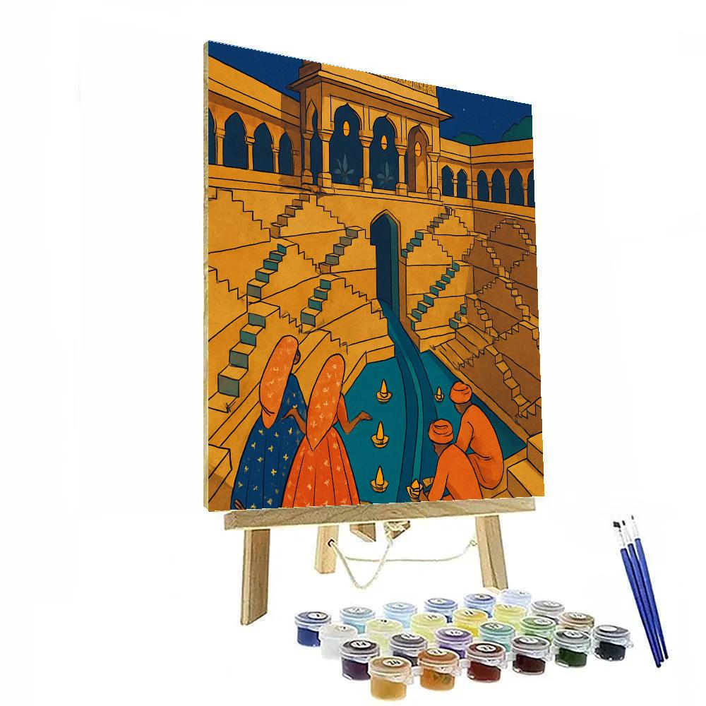 Stepwell Stories In India Twilight Paint by numbers kits