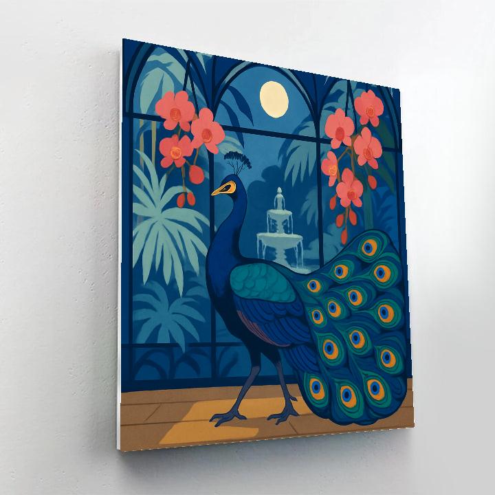 Moonlit Glasshouse Peacock Reverie paint by number