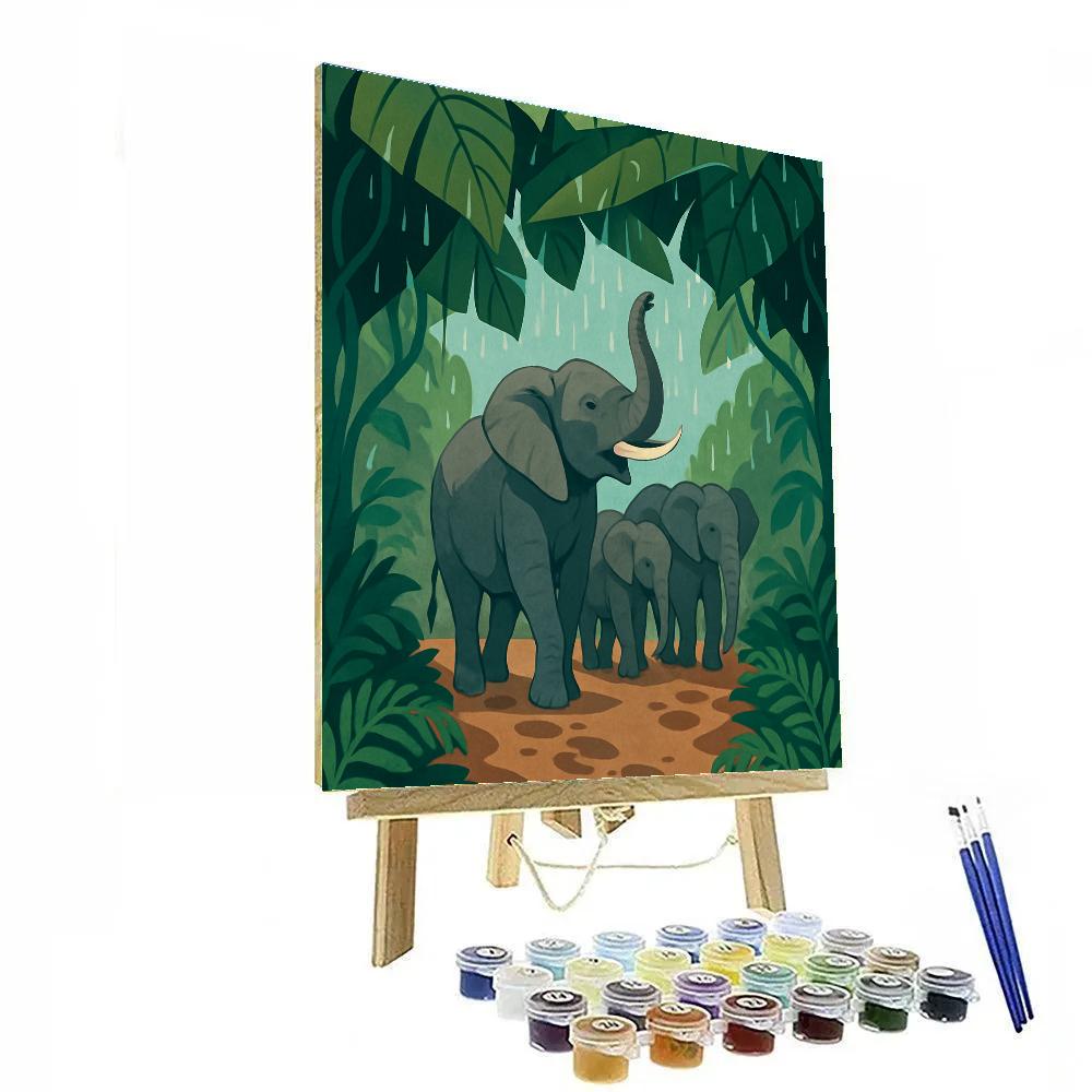 Monsoon Canopy Elephant Parade DIY paint by numbers