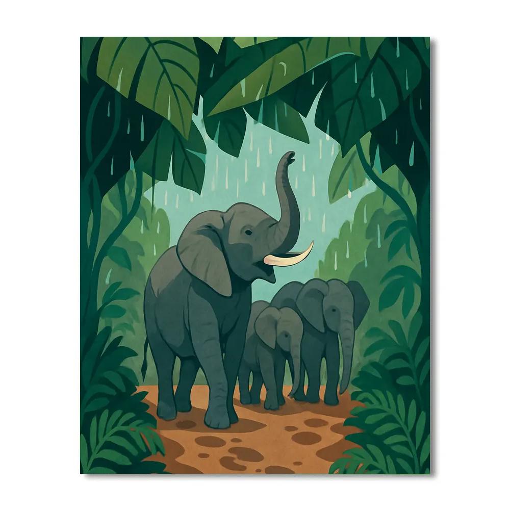 Monsoon Canopy Elephant Parade DIY paint by numbers