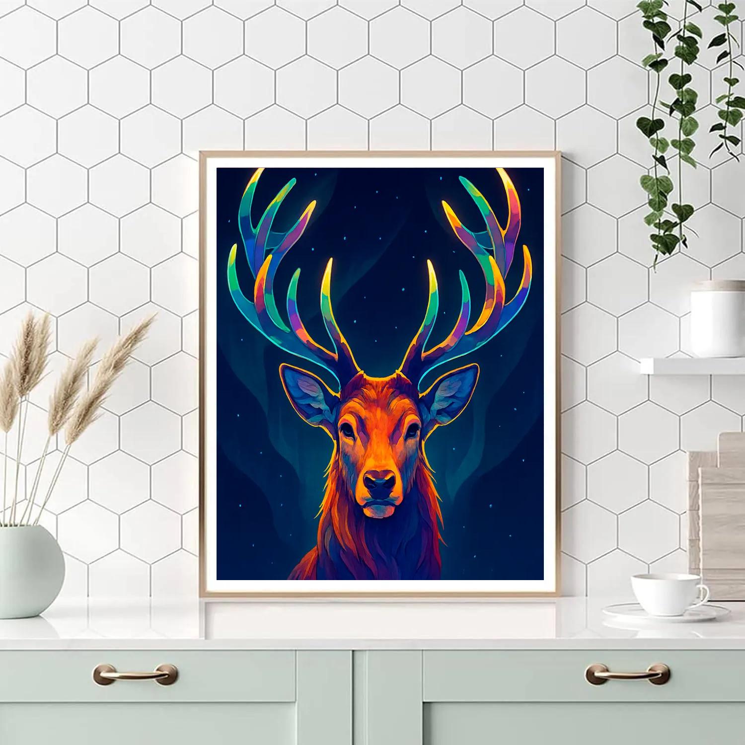 Aurora Antlers Stag painting number kit