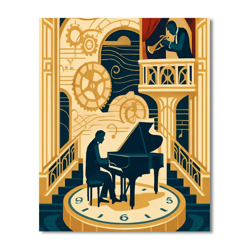 Clockwork Ballroom With Jazz Improvisation DIY paint by numbers