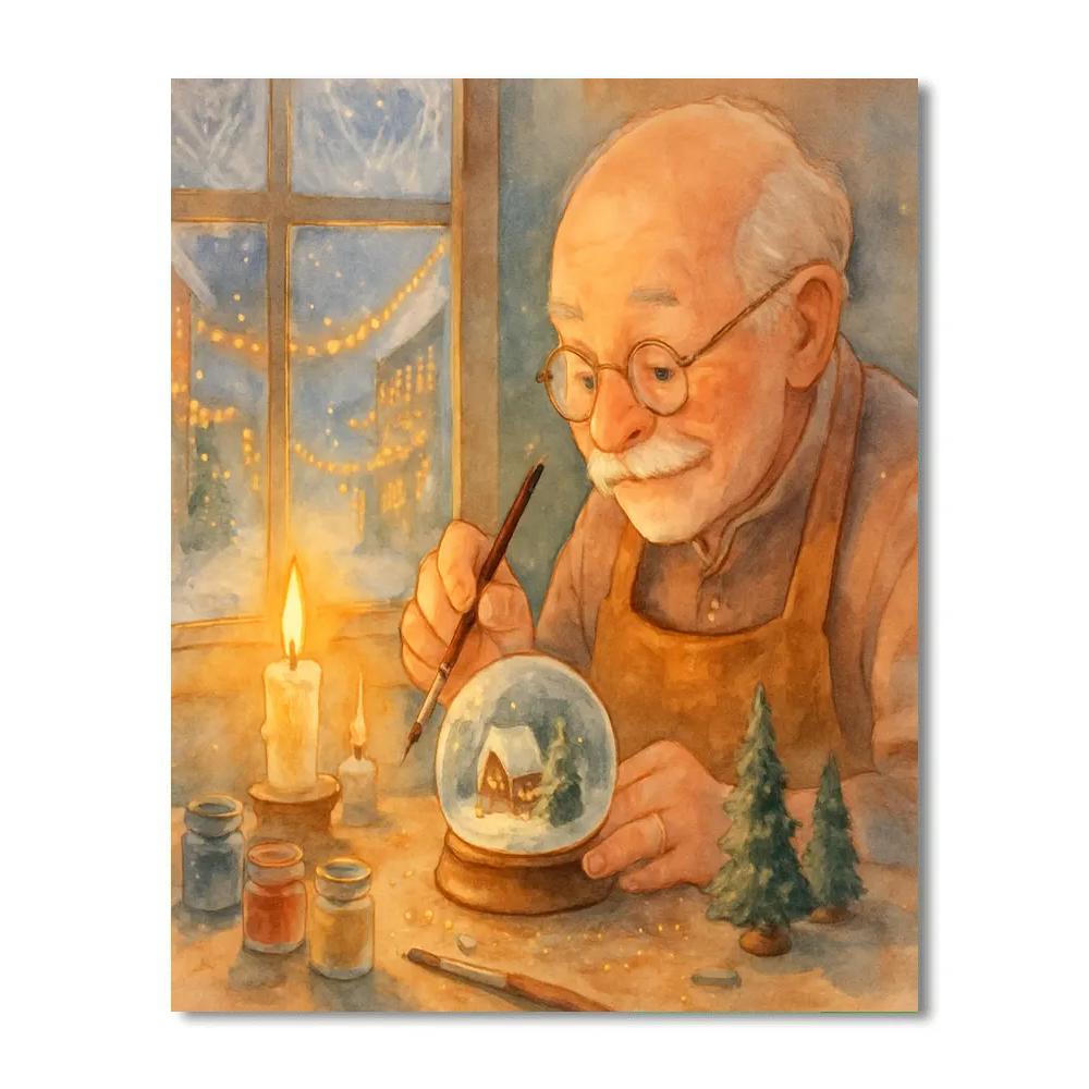 The Snow Globe Workshop Window DIY paint by numbers