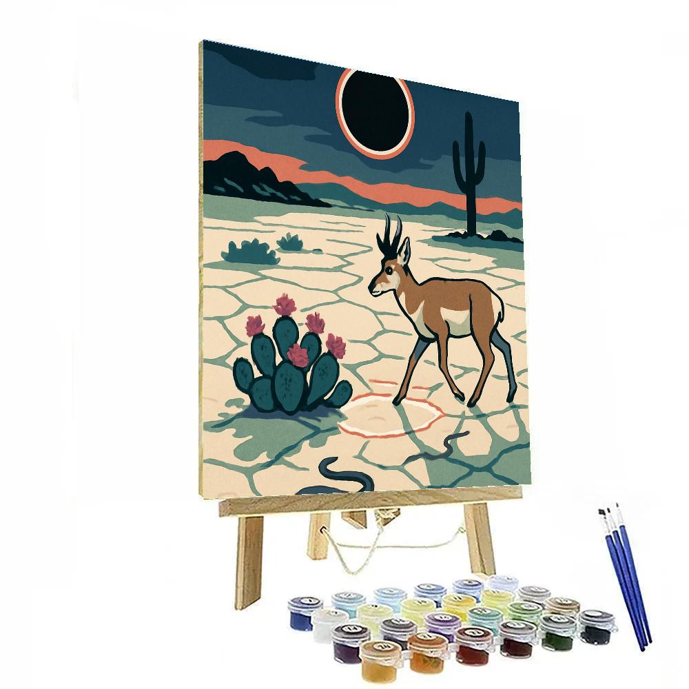 Salt Flats Under A Desert Eclipse Numbered painting kits