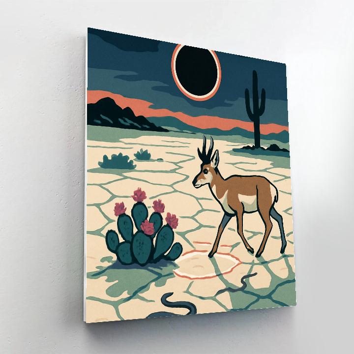 Salt Flats Under A Desert Eclipse Numbered painting kits