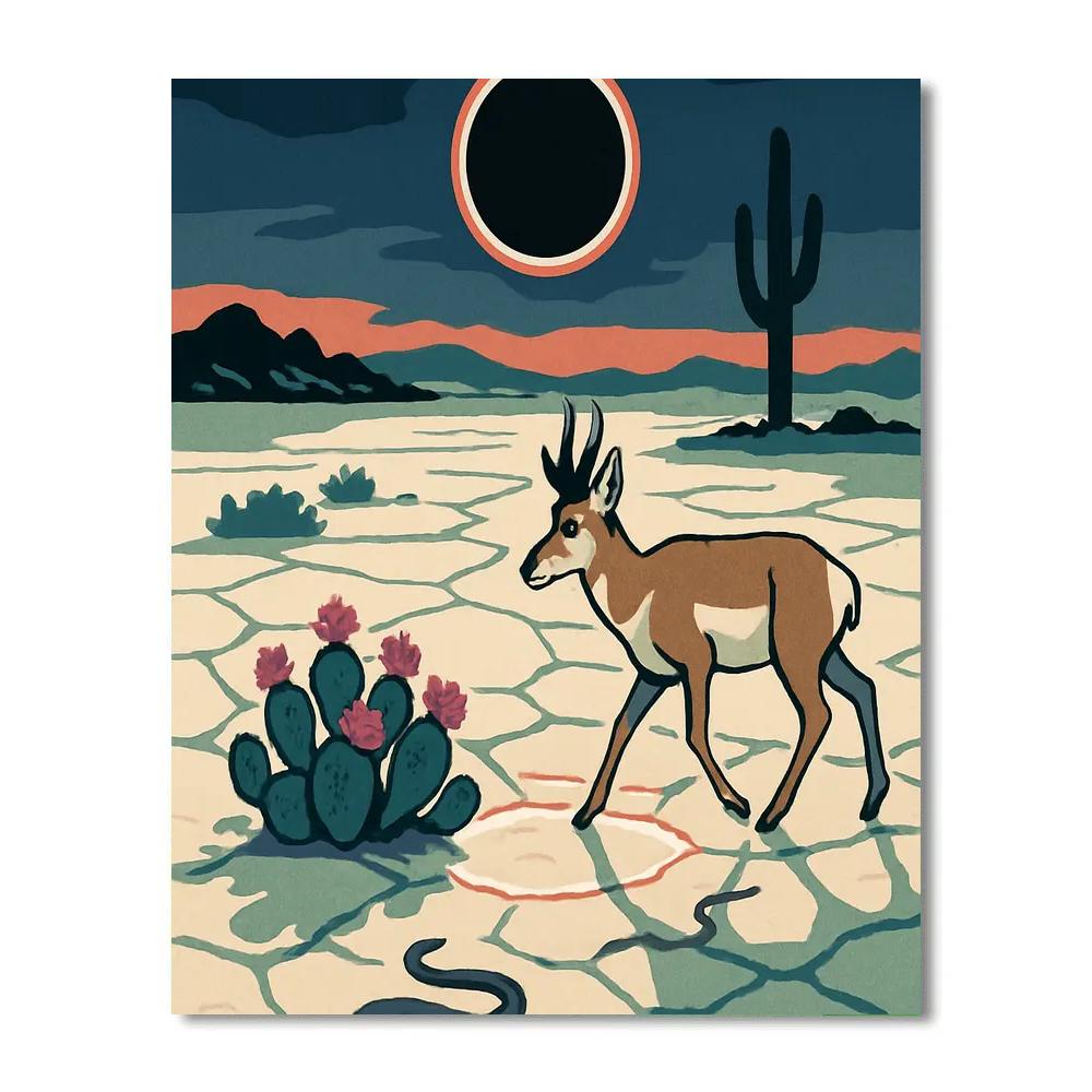 Salt Flats Under A Desert Eclipse Numbered painting kits