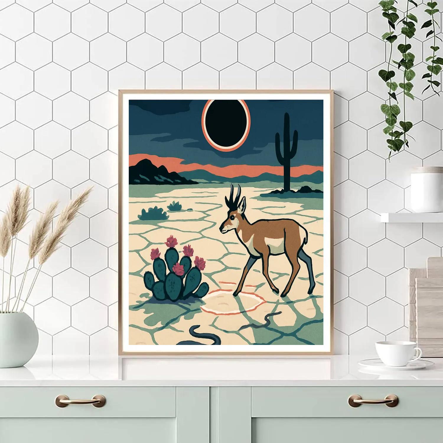 Salt Flats Under A Desert Eclipse Numbered painting kits
