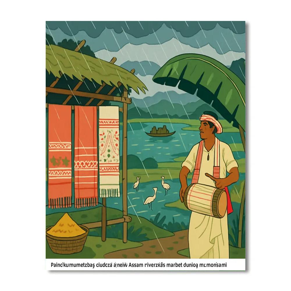 India Monsoon Weavers Market Numbered painting kits