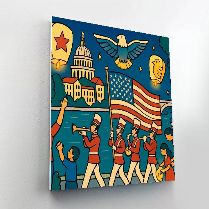 Lantern Parade With National Heritage Skyline Paint by numbers kits