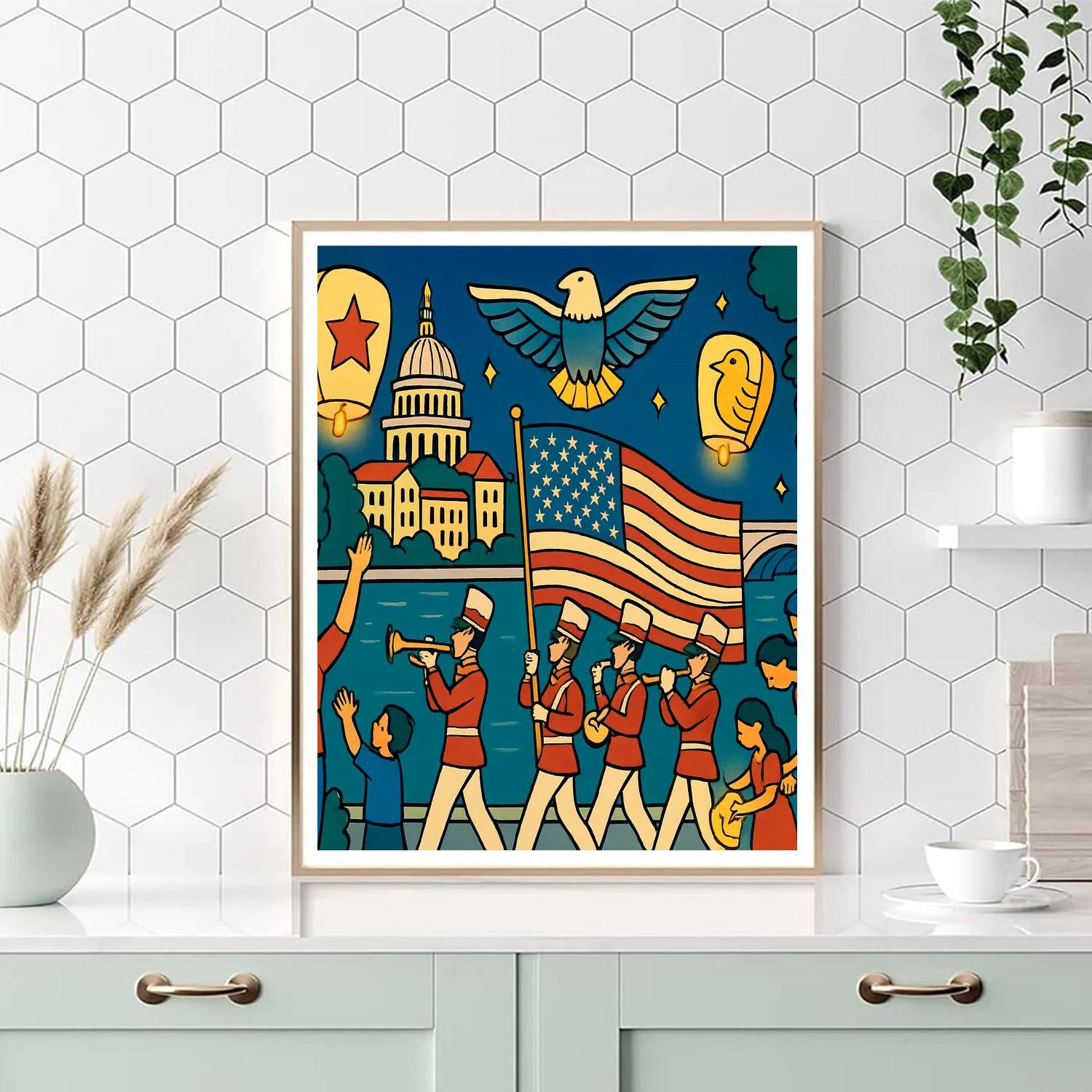 Lantern Parade With National Heritage Skyline Paint by numbers kits