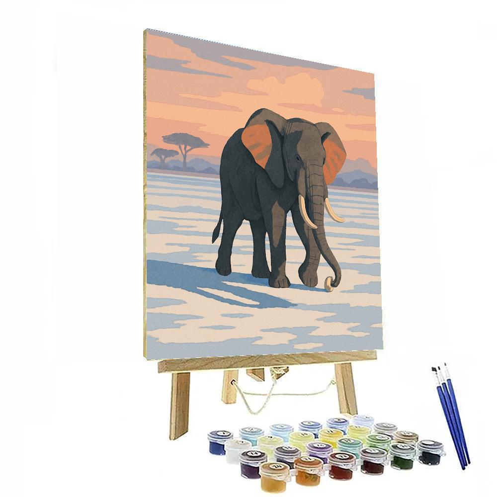 Salt Flat Mirage With Elephant Paint by numbers art