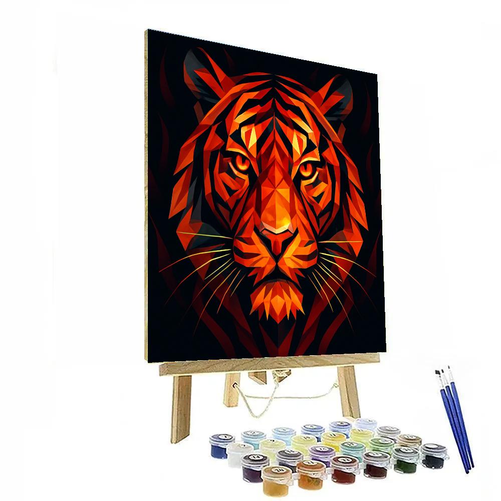 Inferno Mosaic Tiger Paint by numbers kits