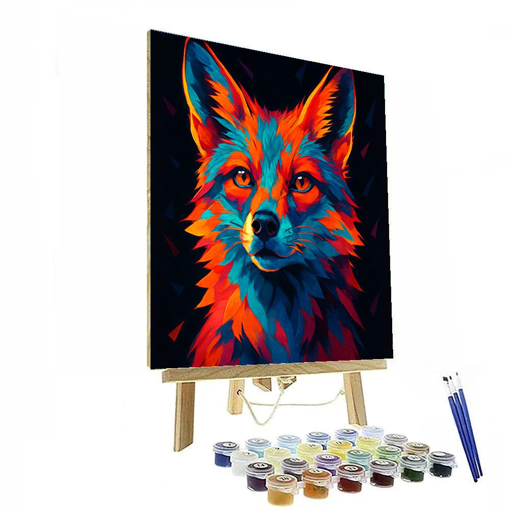 Electric Ember Fox Paint by numbers art