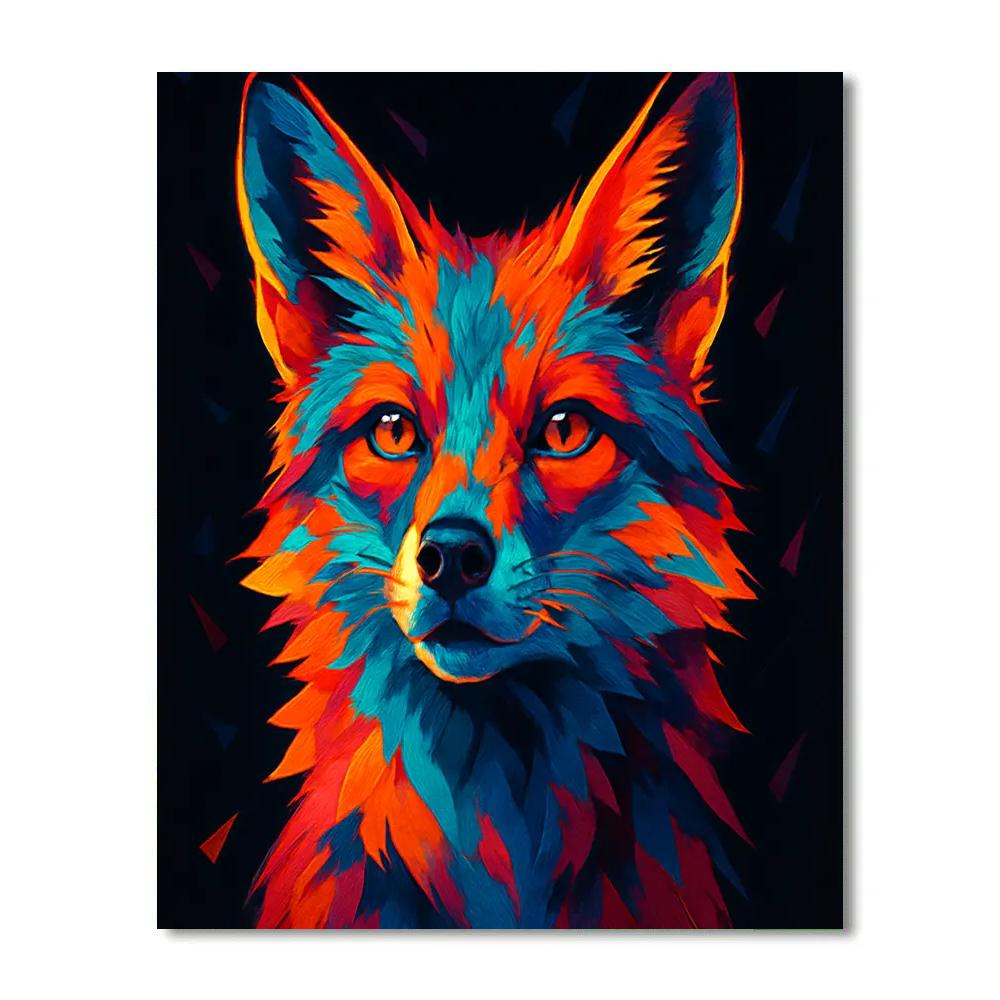 Electric Ember Fox Paint by numbers art