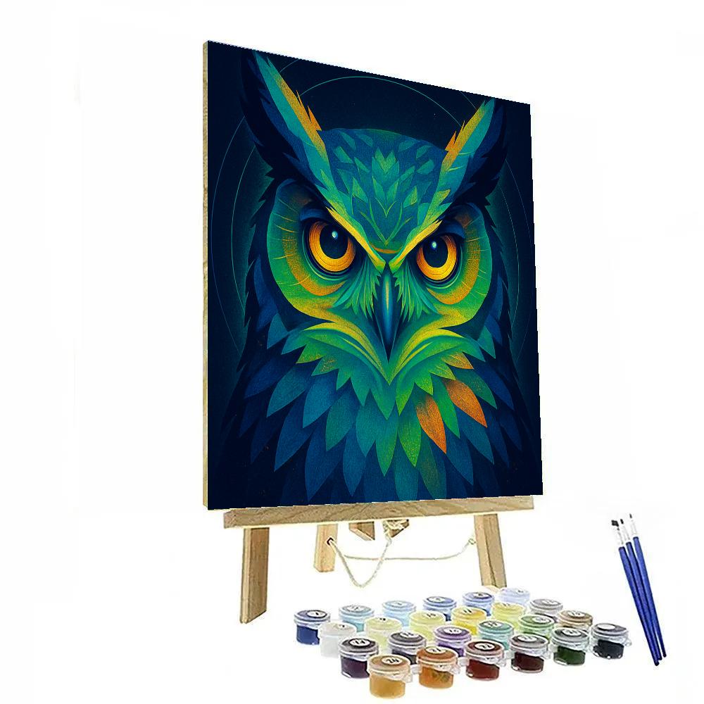 Celestial Circuit Owl Numbered painting kits