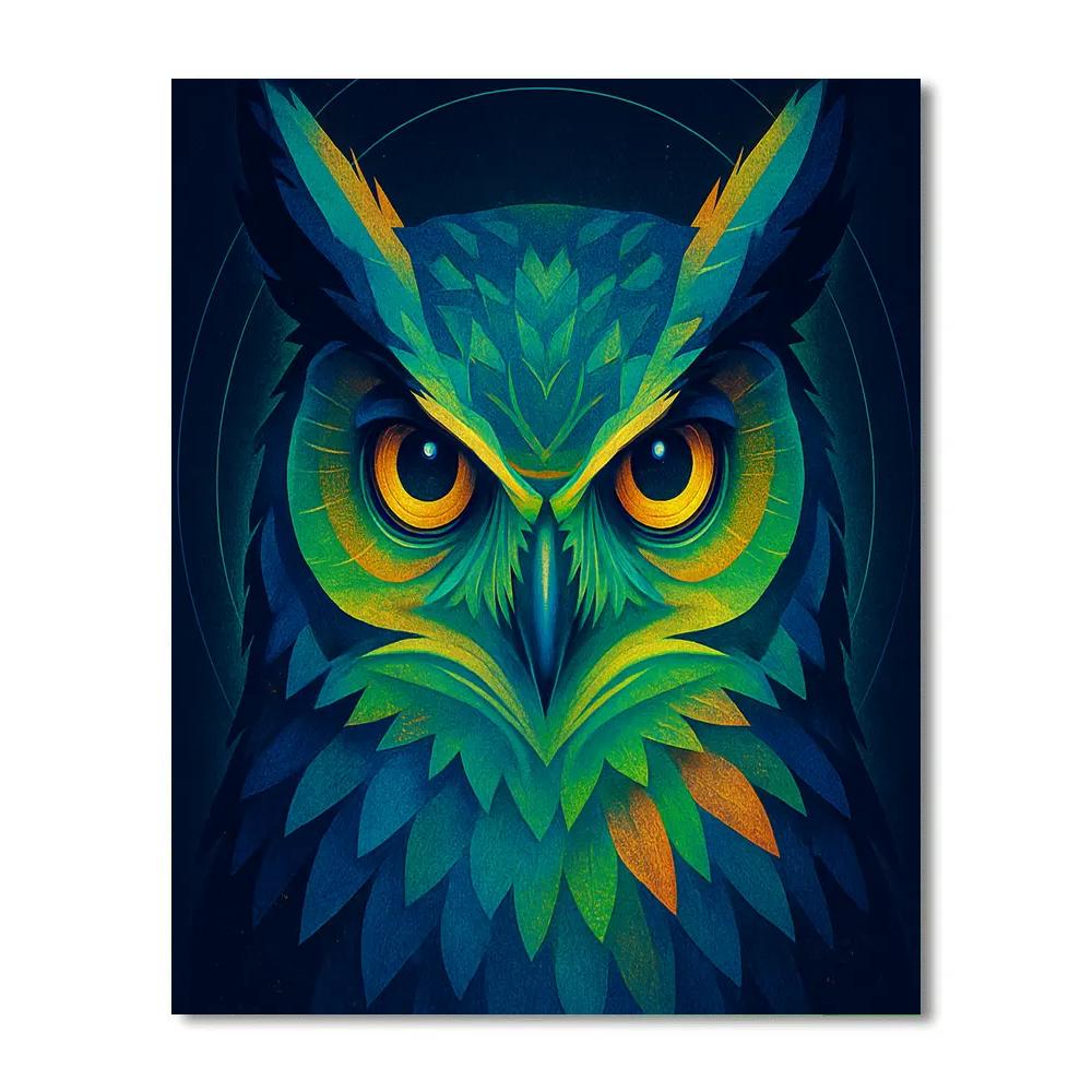 Celestial Circuit Owl Numbered painting kits