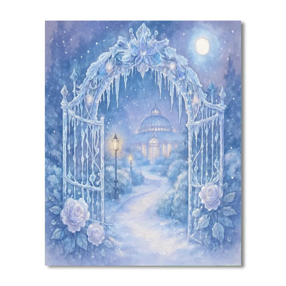 The Crystal Wreath Gate To Snow Garden Paint by numbers kits