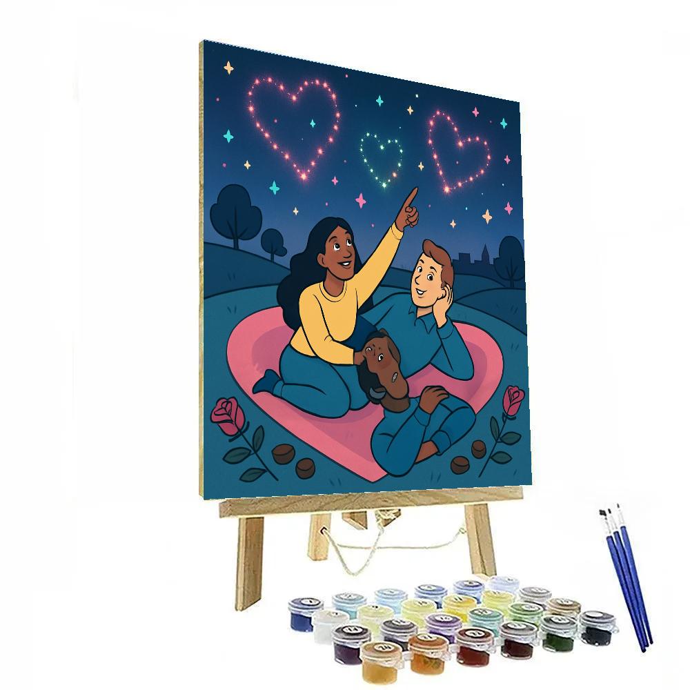 Stargazer Picnic Of Valentines Day Fireflies DIY paint by numbers