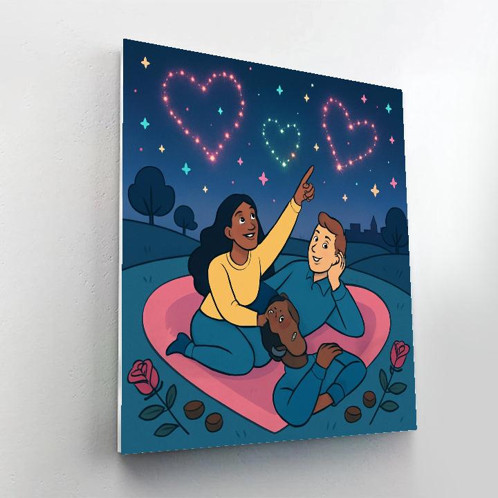 Stargazer Picnic Of Valentines Day Fireflies DIY paint by numbers