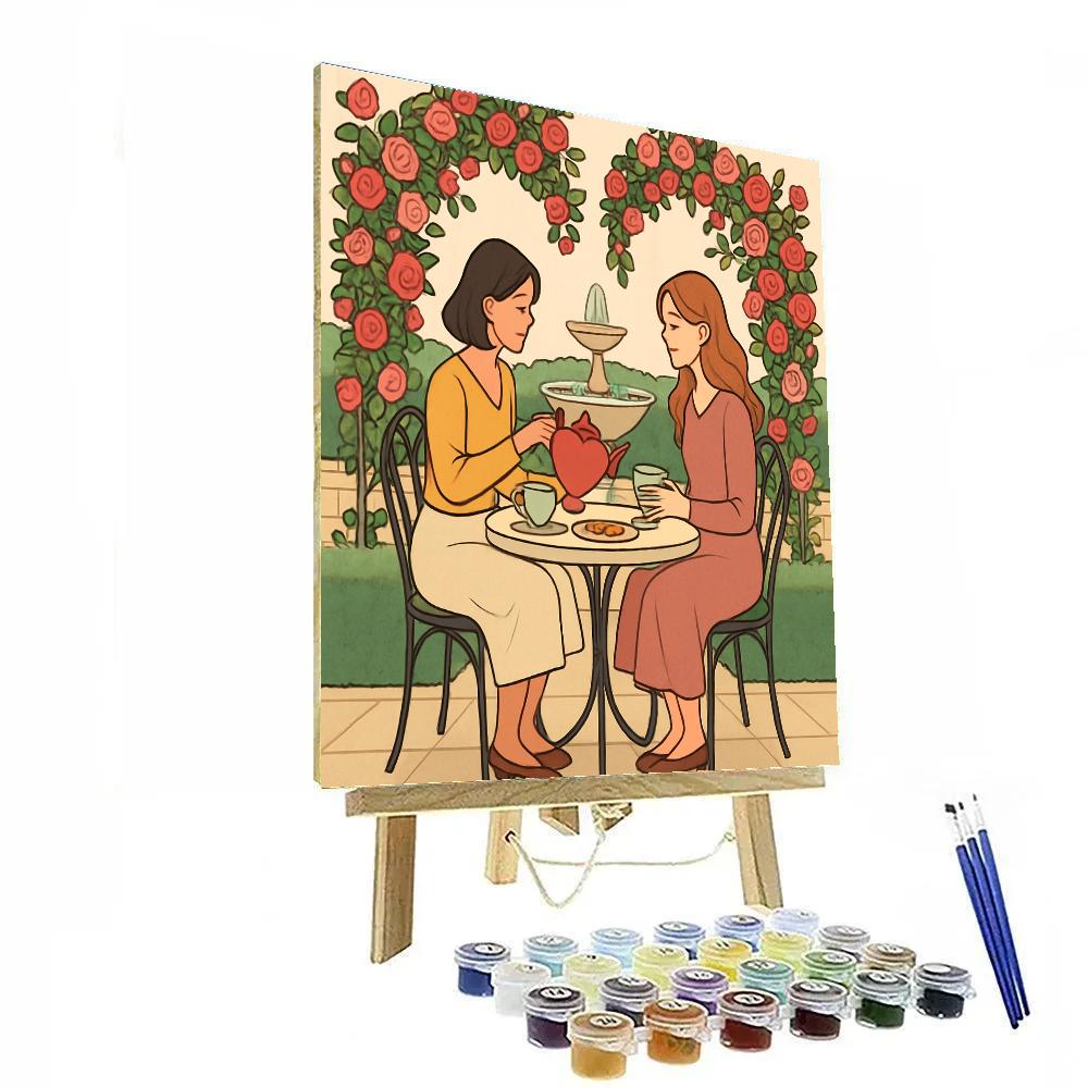 Valentines Day Tea Garden Whispers DIY paint by numbers