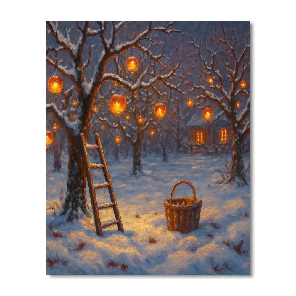 Frosted Orchard With Ornament Apples Number painting