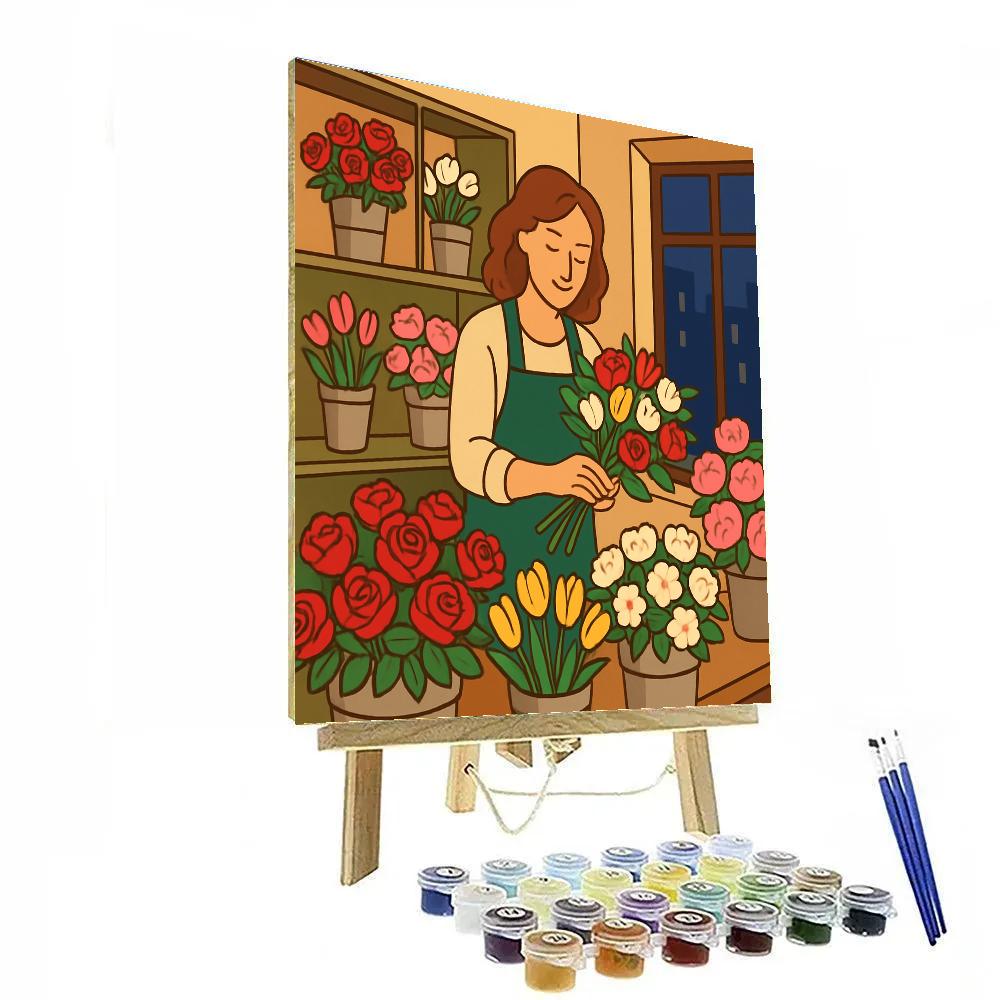 Valentines Day Florist At Closing Time Numbered painting kits