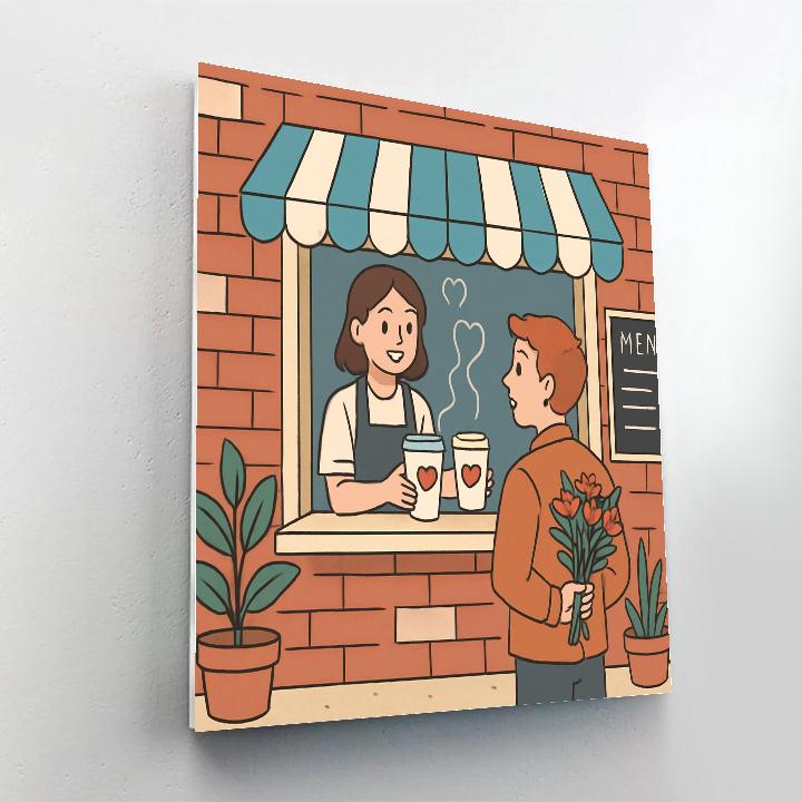 Morning Coffee Run Valentines Day Surprise paint by color