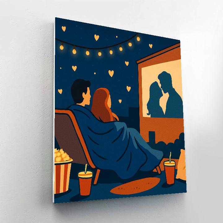 Valentines Day Rooftop Cinema Embrace Paint by numbers kits