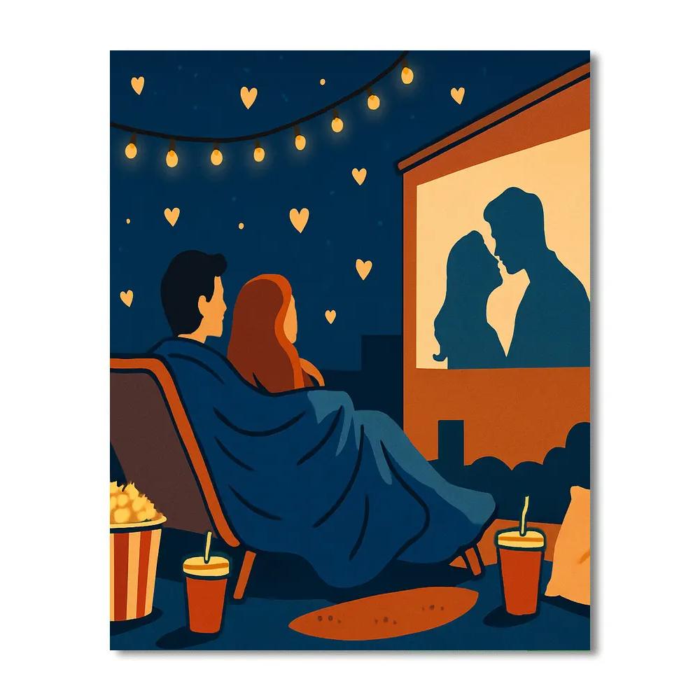 Valentines Day Rooftop Cinema Embrace Paint by numbers kits