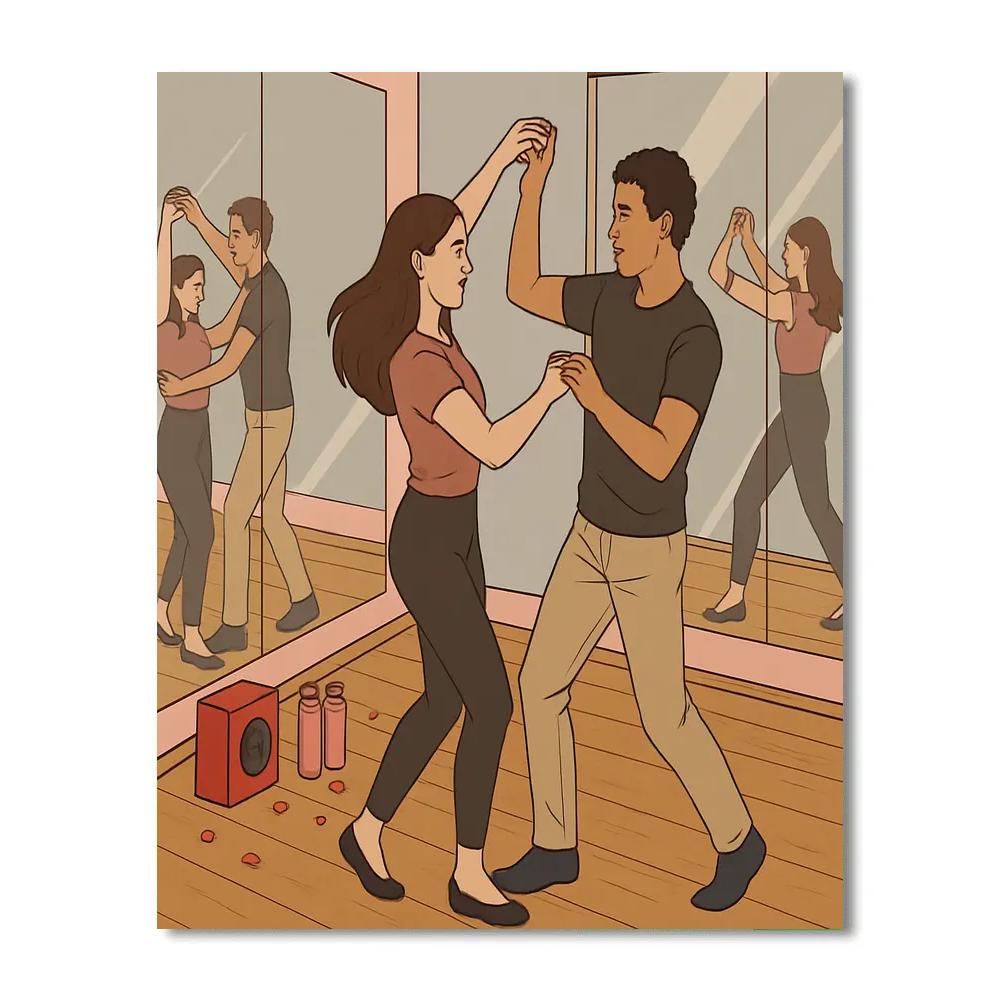 Valentines Day Dance Studio Glow paint by number