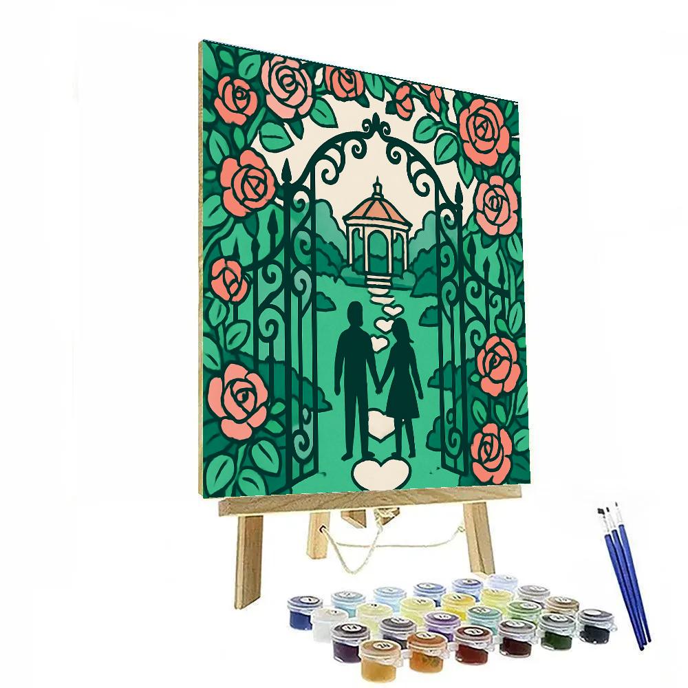 Secret Garden Gate Of Valentines Day Wishes paint by numbers