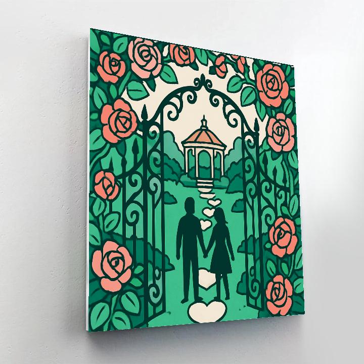 Secret Garden Gate Of Valentines Day Wishes paint by numbers
