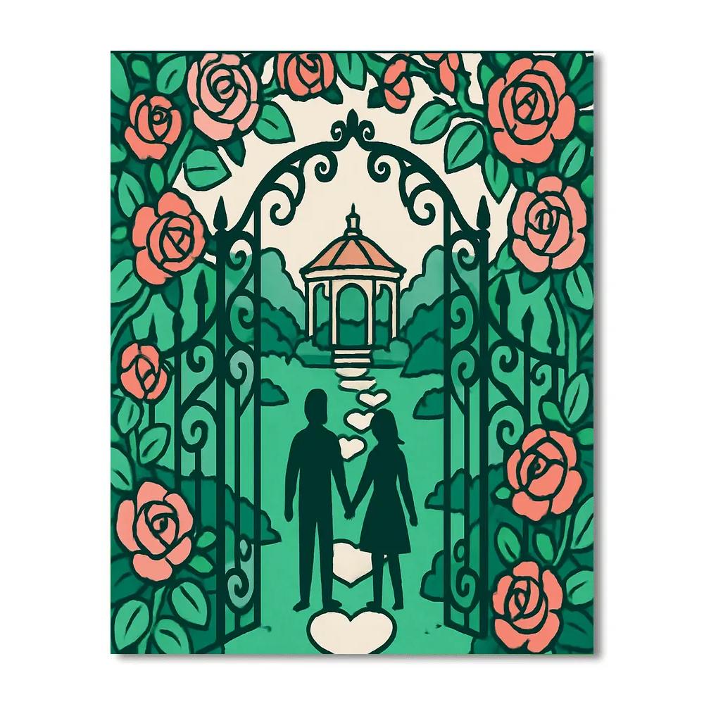 Secret Garden Gate Of Valentines Day Wishes paint by numbers