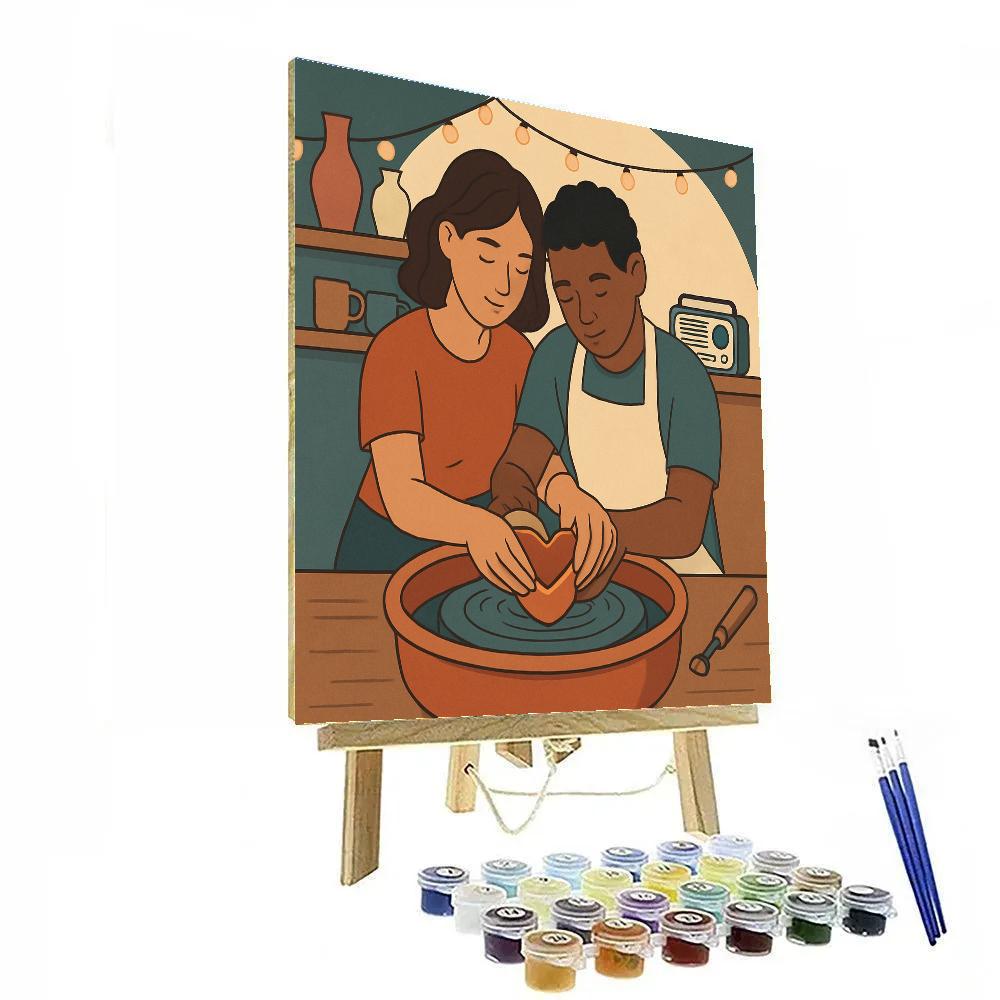 Valentines Day Pottery Wheel Together Numbered painting kits
