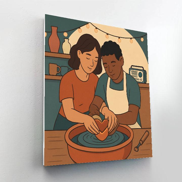 Valentines Day Pottery Wheel Together Numbered painting kits
