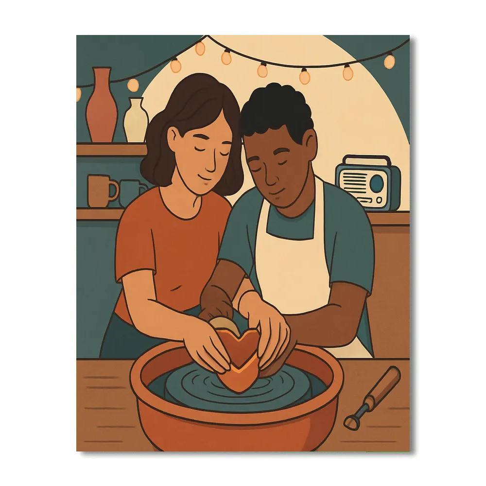 Valentines Day Pottery Wheel Together Numbered painting kits