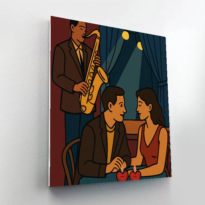 Valentines Day Jazz Club Corner Table paint by numbers