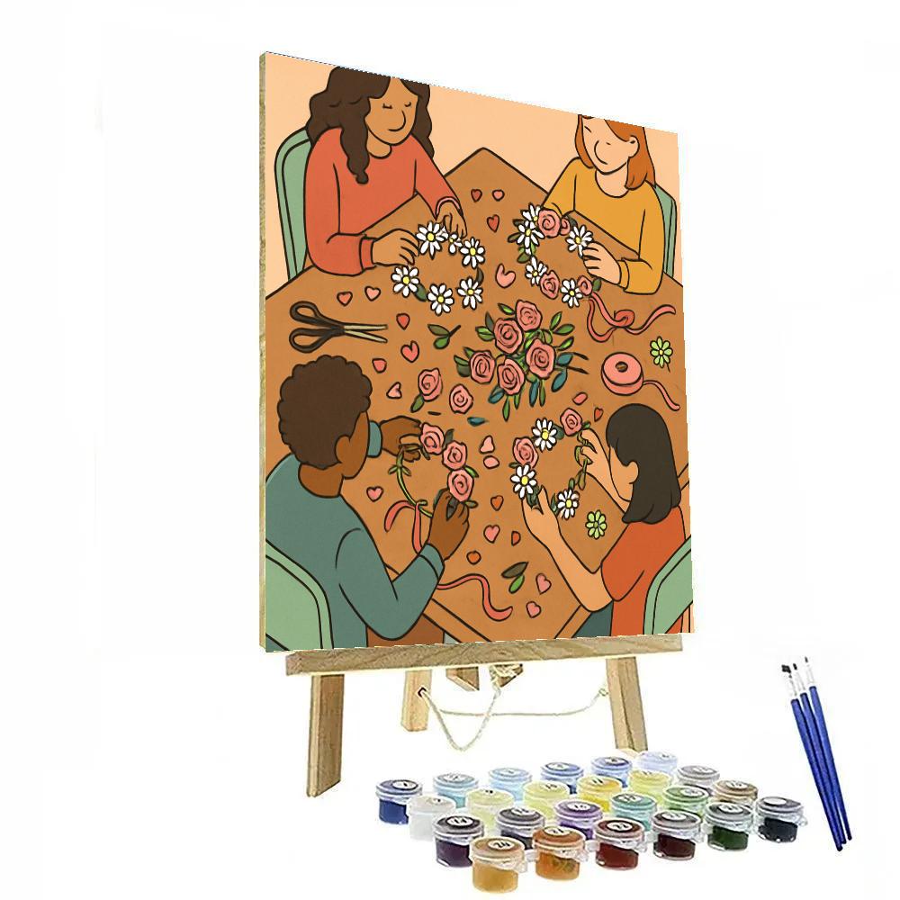 Valentines Day Flower Crown Workshop Numbered painting kits
