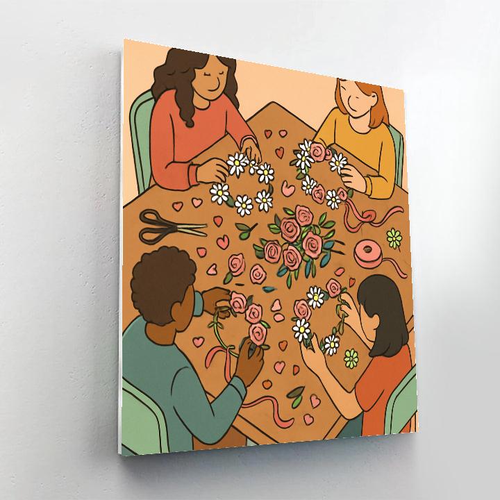 Valentines Day Flower Crown Workshop Numbered painting kits