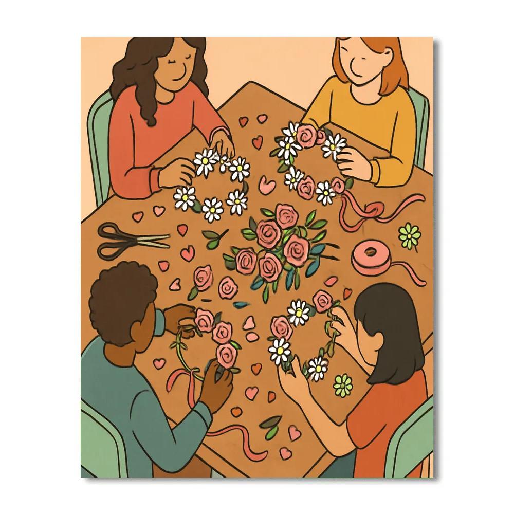 Valentines Day Flower Crown Workshop Numbered painting kits