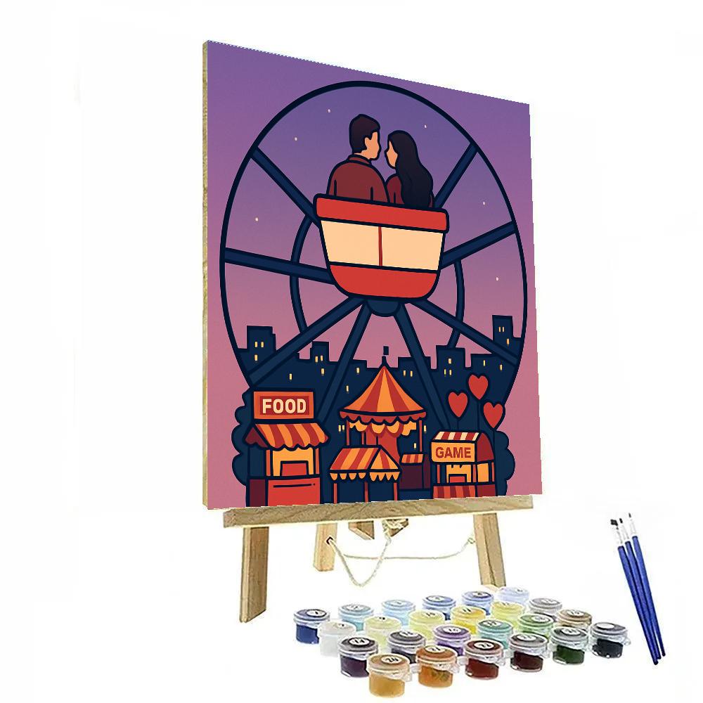 Valentines Day Ferris Wheel Twilight Ride DIY paint by numbers