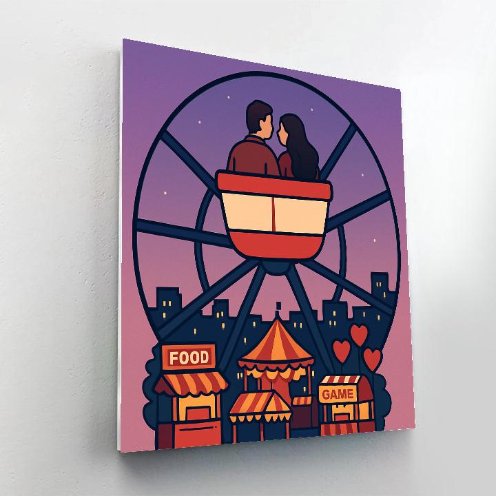 Valentines Day Ferris Wheel Twilight Ride DIY paint by numbers