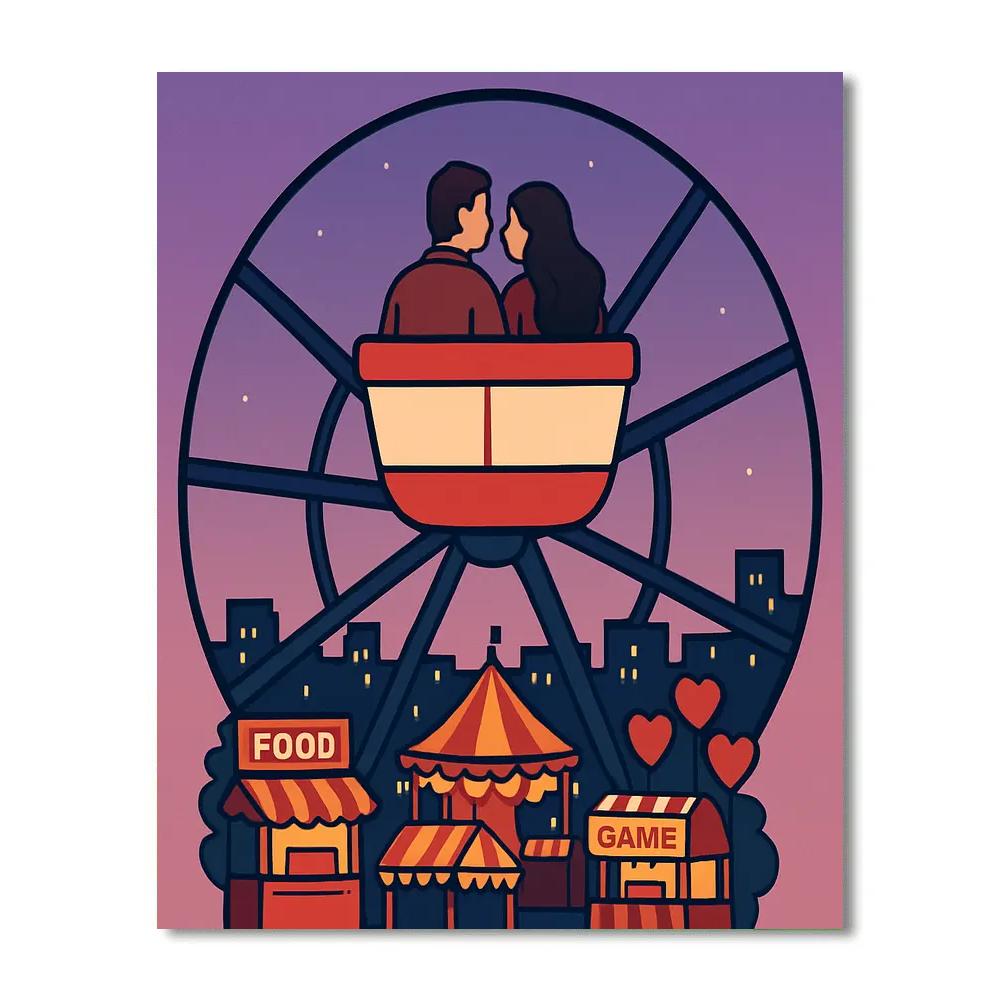Valentines Day Ferris Wheel Twilight Ride DIY paint by numbers