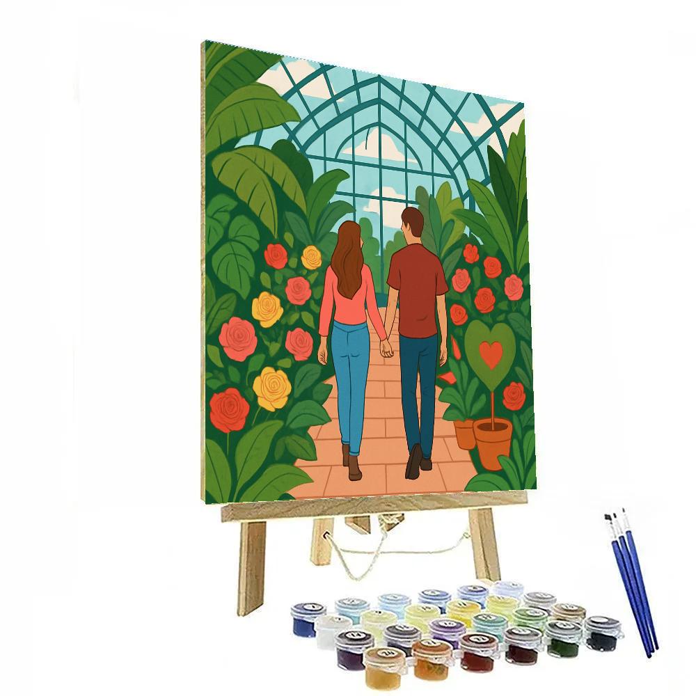 Valentines Day Botanical Greenhouse Date Numbered painting kits